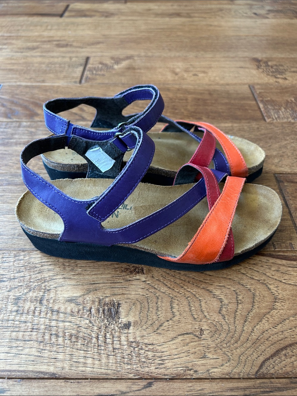 Naot Sophia Sandals Comfort Shoes Purple Orange Red Leather Size 36 Womens 5